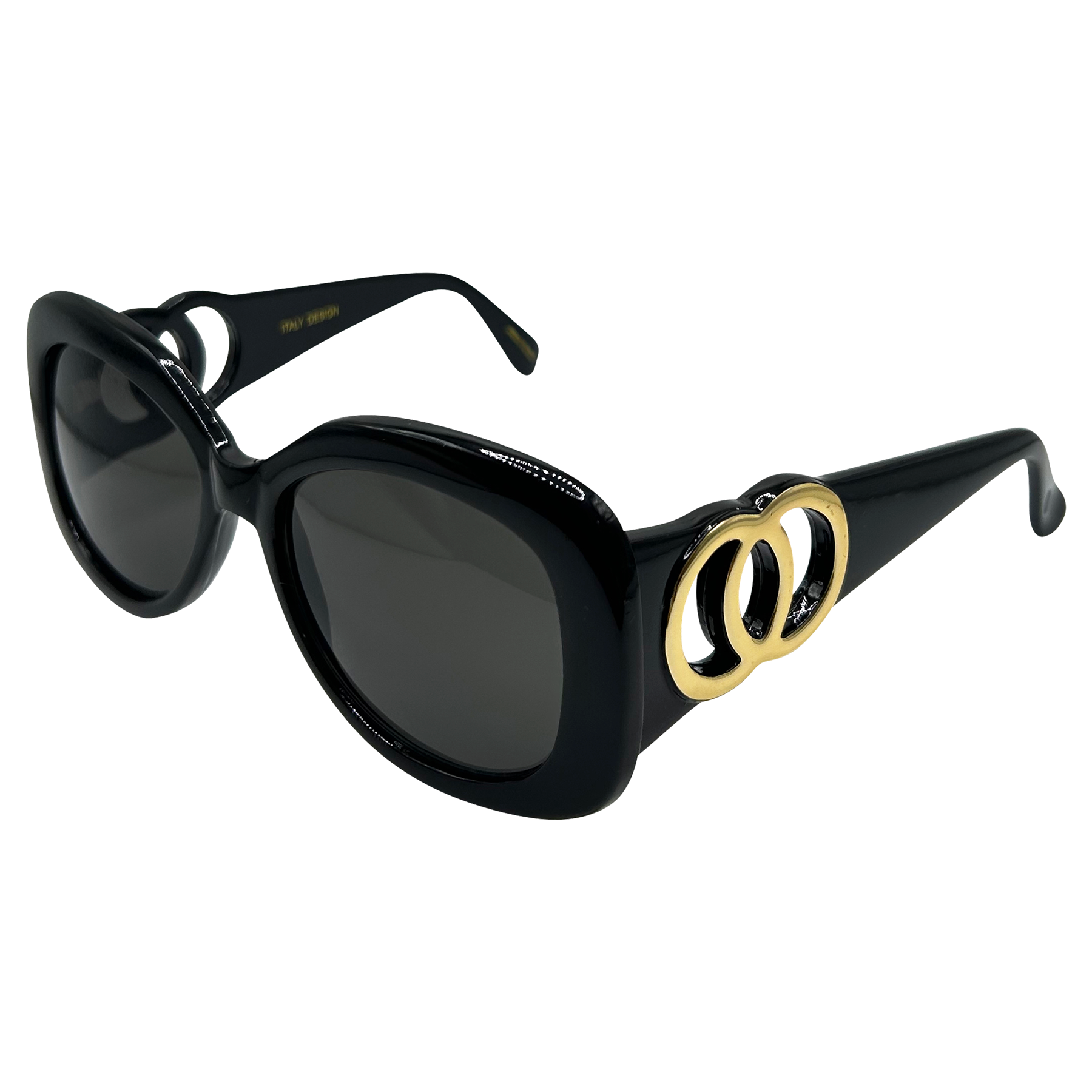 Shop BESITOS Black/Super Dark Mod 90s Vintage Sunglasses