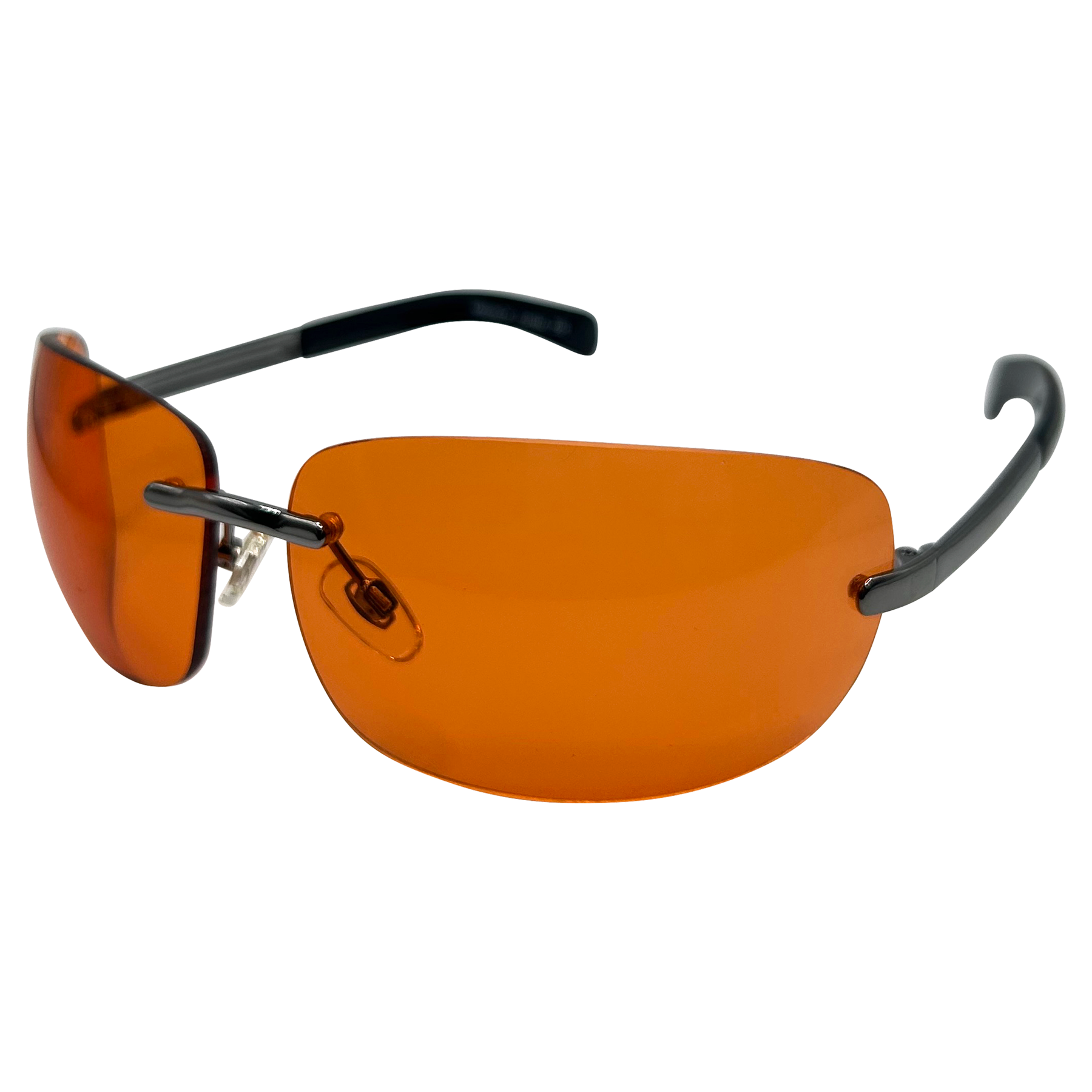 Rimless top orange sunglasses