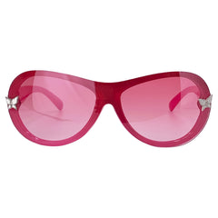 Kids ⭐︎ BUTTERFLY Y2K Shield SunglassesPink/Pink (white butterfly)-Giant Vintage Eyewear