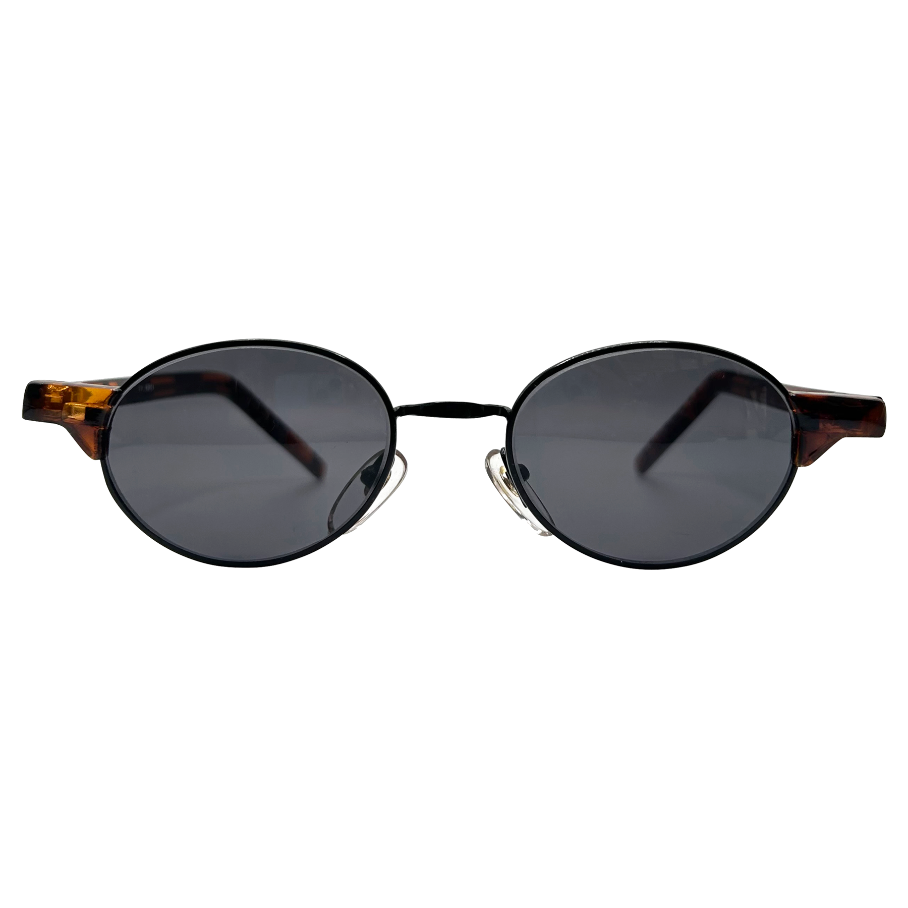 Dark black round sunglasses hot sale