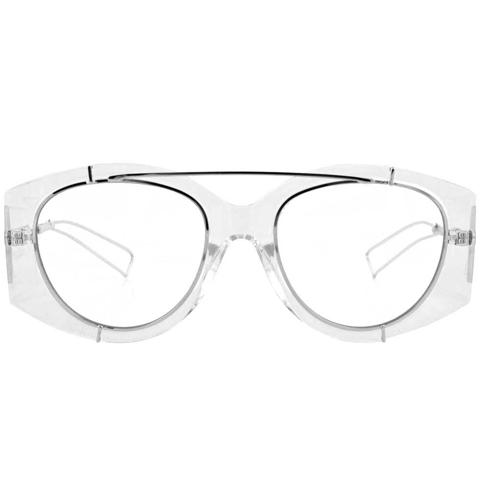 CLEAN Crystal Clear Aviator Glasses-Giant Vintage Eyewear