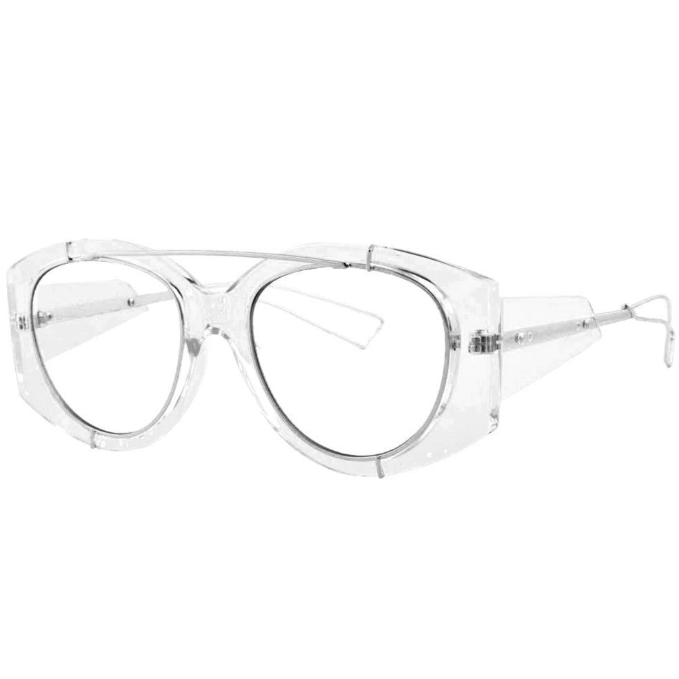CLEAN Crystal Clear Aviator GlassesSilver-Giant Vintage Eyewear