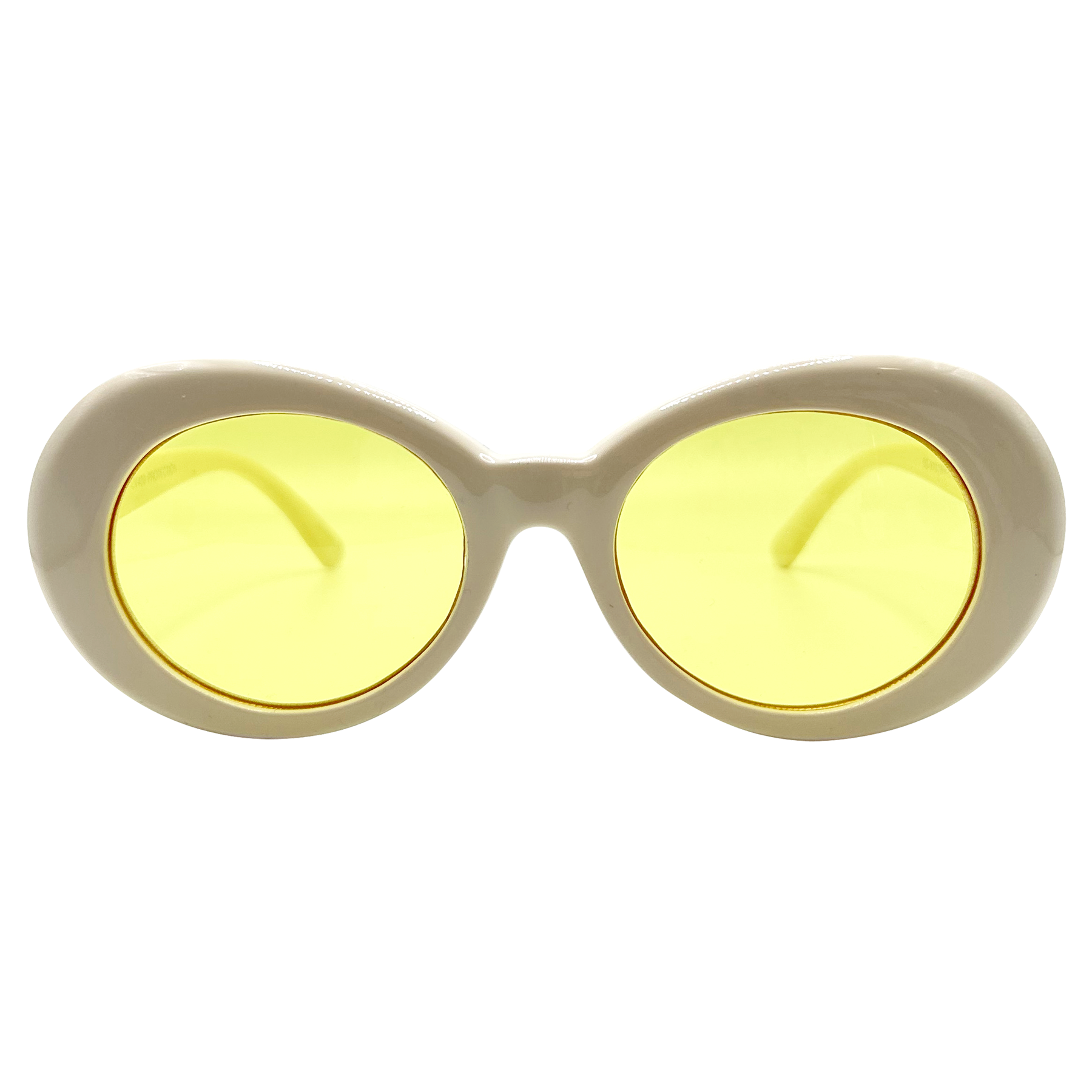 COBAIN White/Yellow Oval 90's Sunglasses