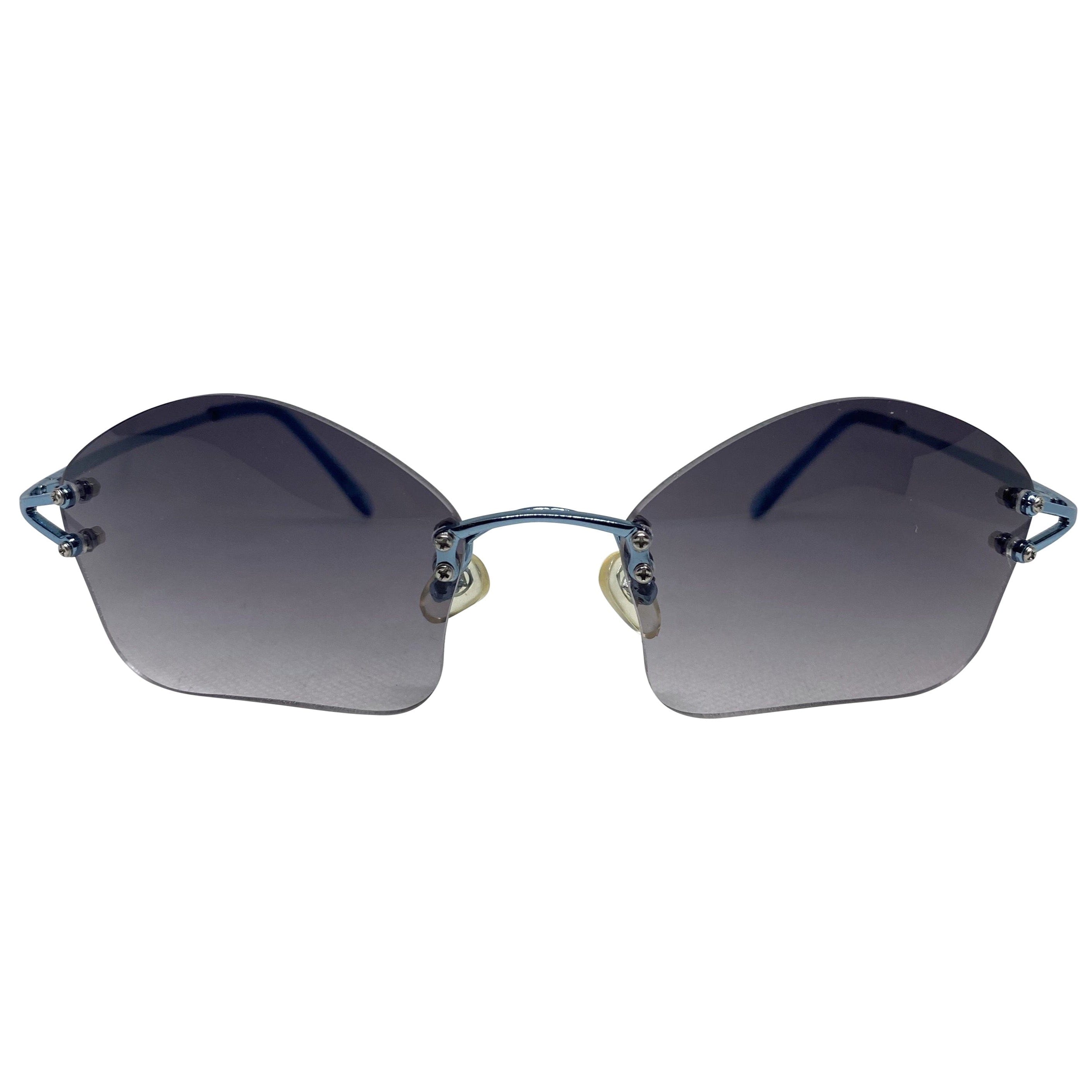 COSMIC Smoke/Blue Rimless Sunglasses