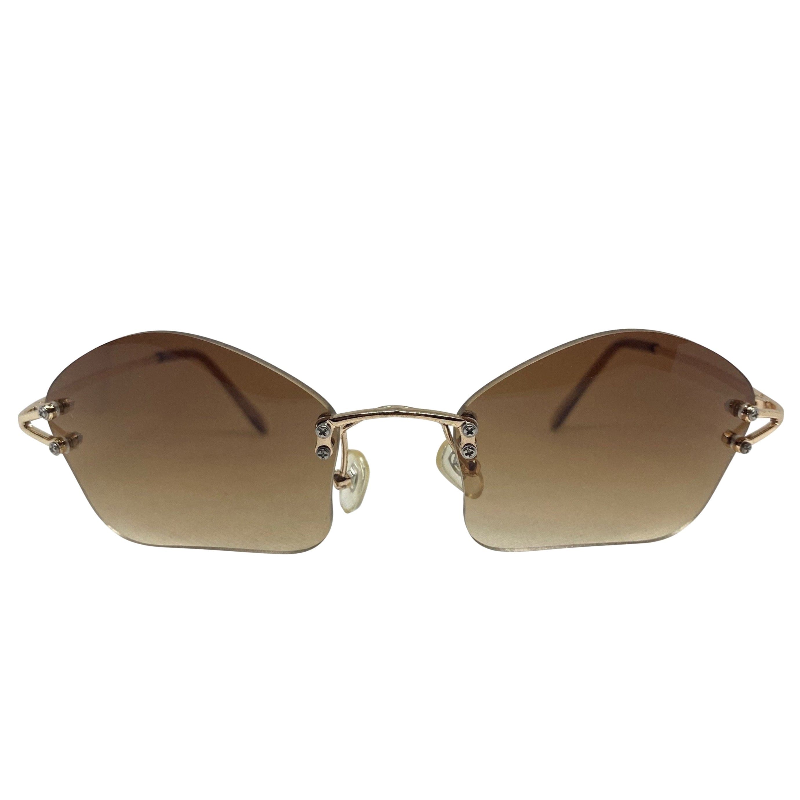 COSMIC Amber/Gold Rimless Sunglasses