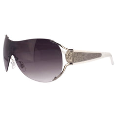 COUTURE Rimless Oversized Shield SunglassesSmoke/White-Giant Vintage Eyewear