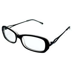 CURLY Small Clear Rectangular 90s Vintage Frame | PremiumBlack Clear-Giant Vintage Eyewear