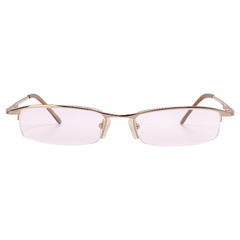 True Vintage clear slim 90s bayonetta glasses with a split dainty gold frame and clear lens