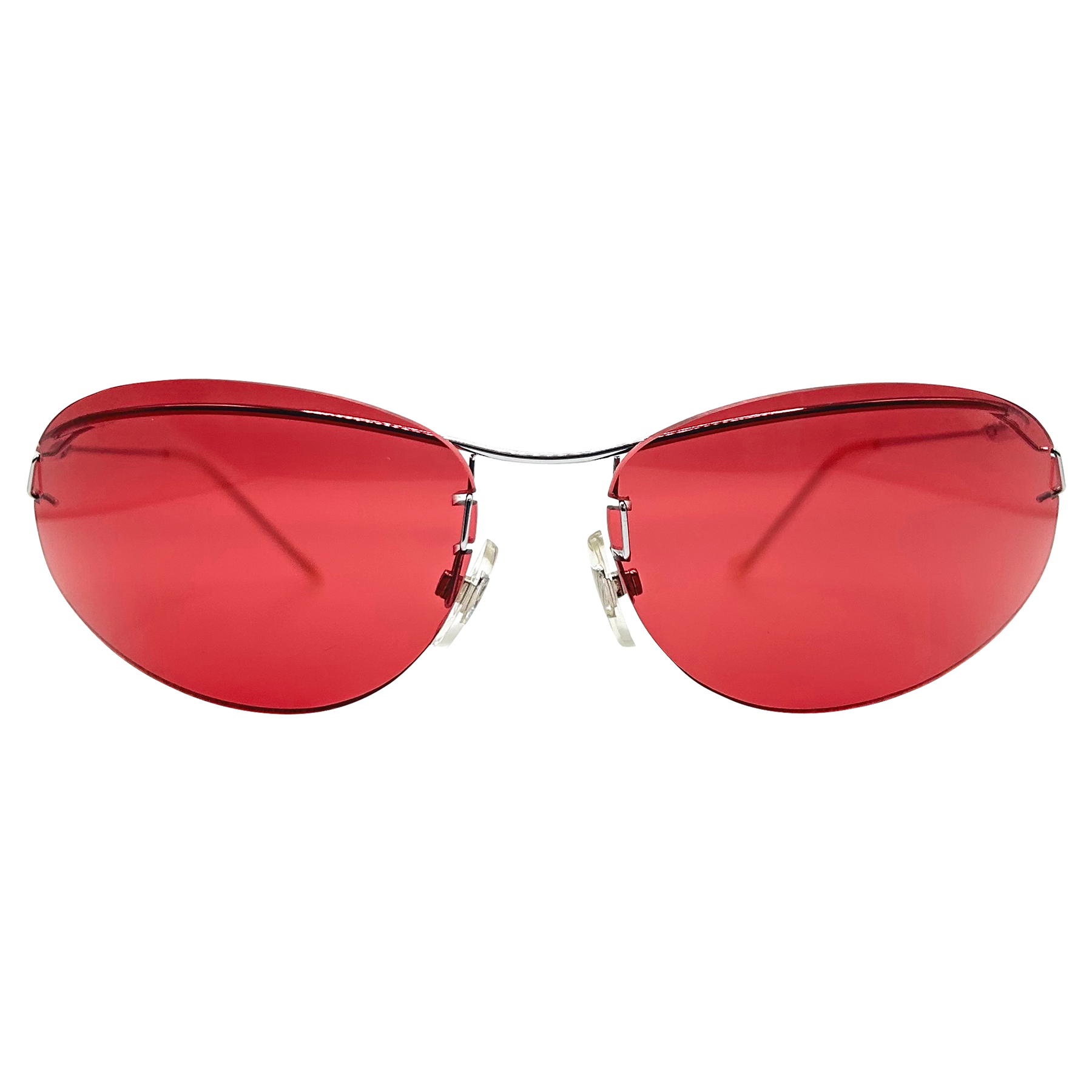 DELEON Pink Rimless Oval Sunglasses
