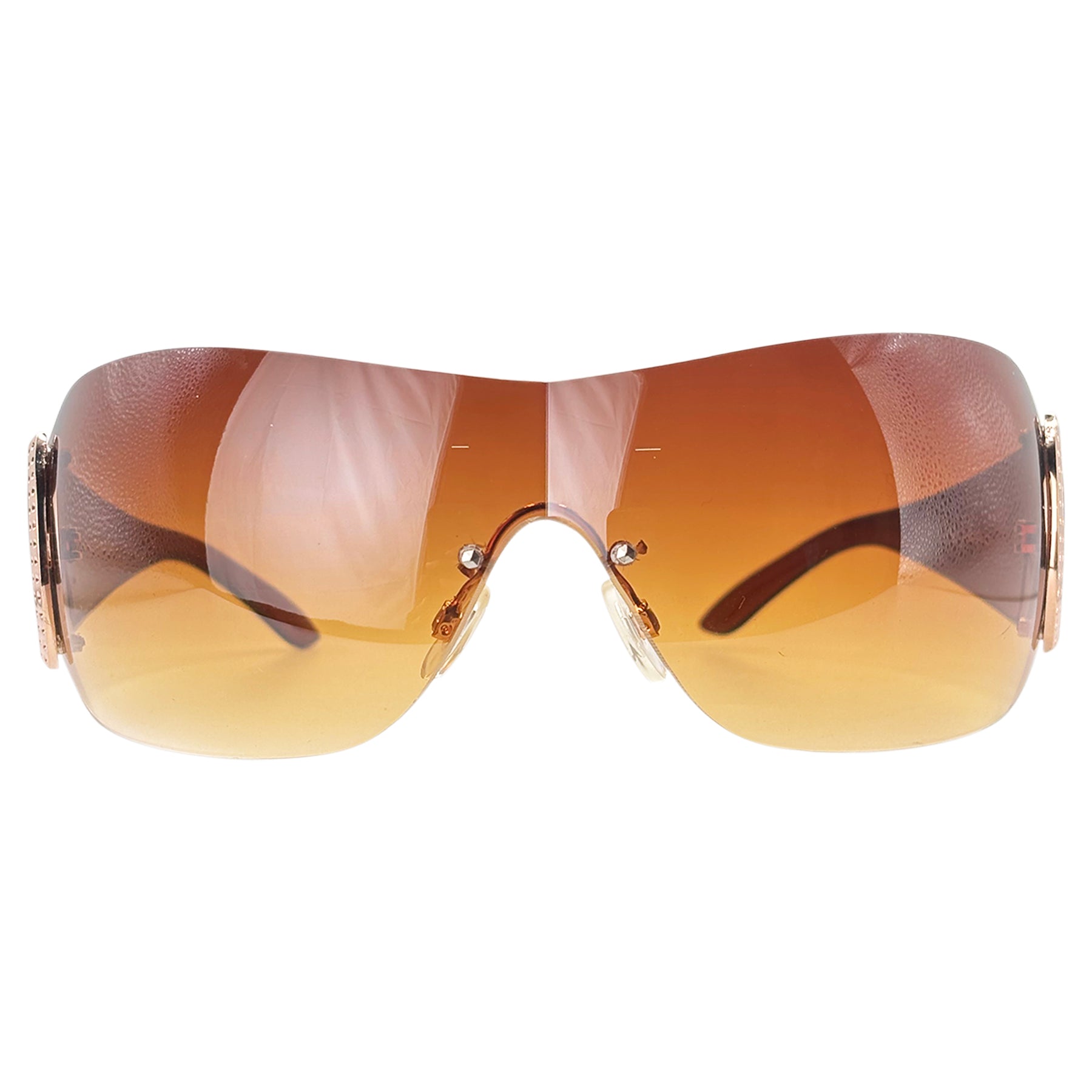 DELICIOUS Rimless Shield Sunglasses-Giant Vintage Eyewear