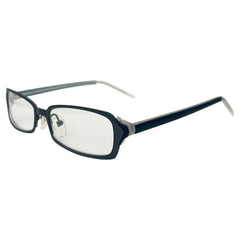 DESIRE Clear Rectangular 90s Bayonetta-Style Glasses | PremiumGunmetal-Giant Vintage Eyewear