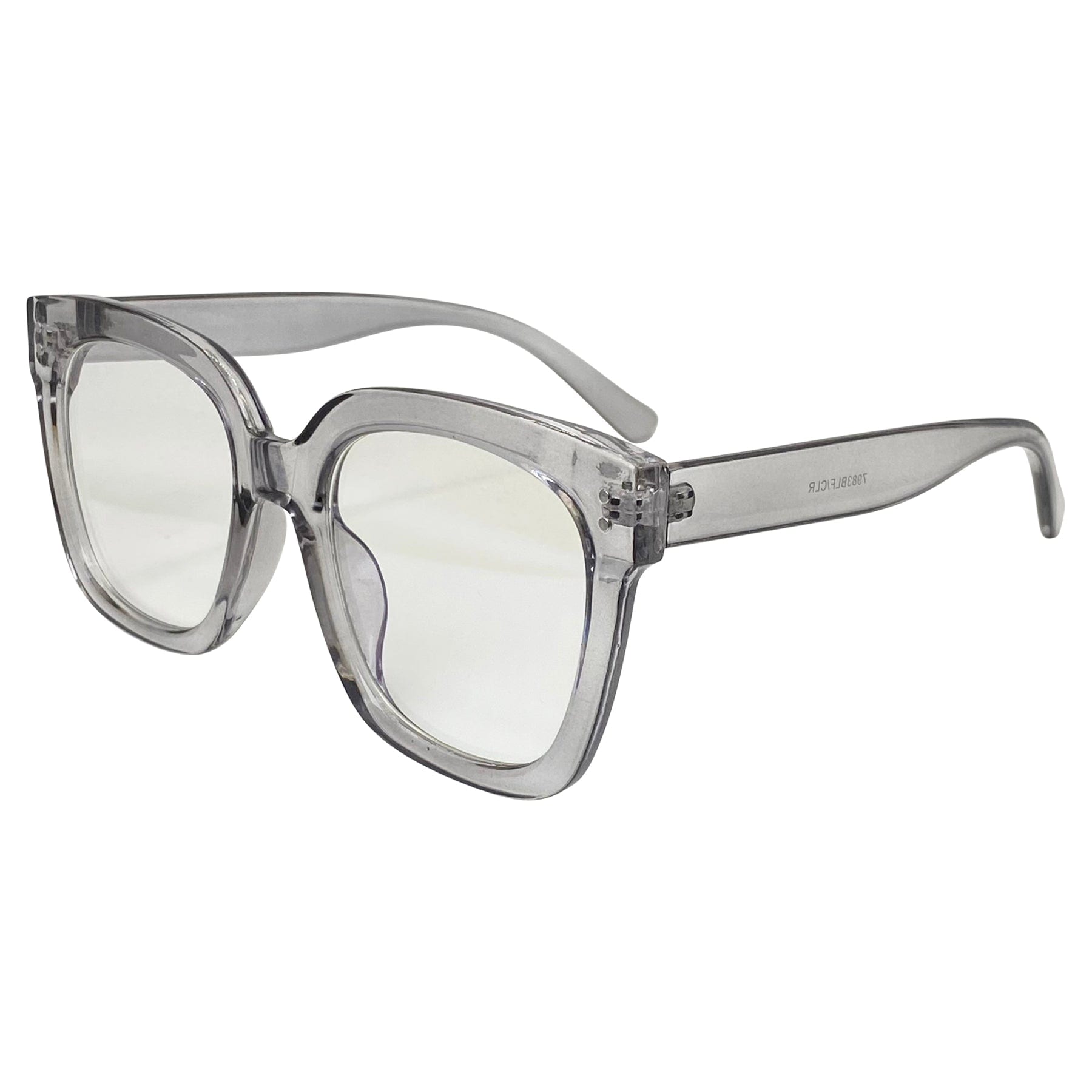 crystal gray vintage inspired frames with blue light clear lenses