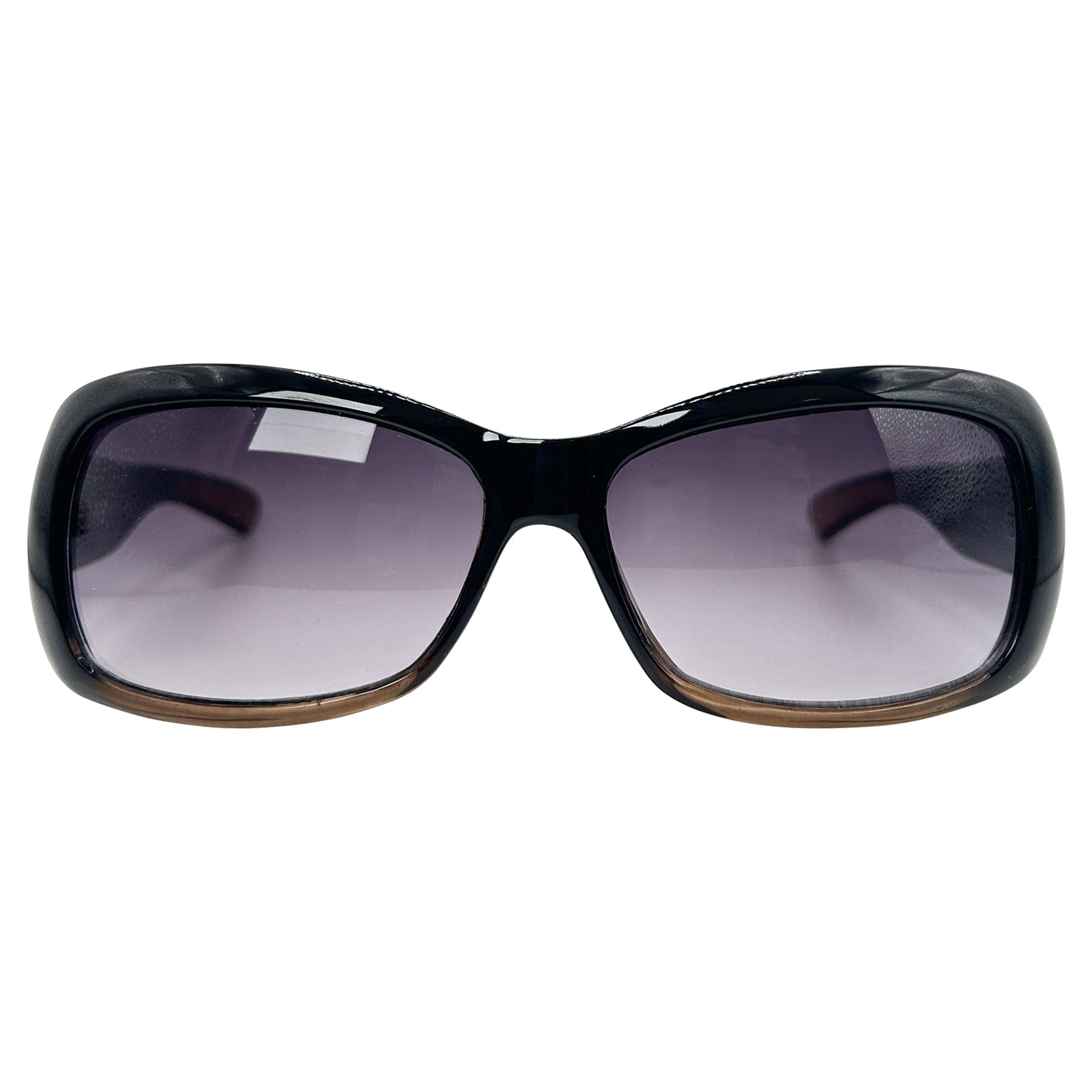 90s retro sunglasses with a square shape and wraparound style