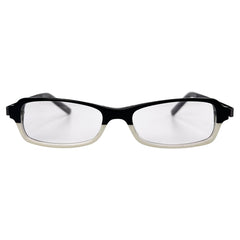 90s retro glasses with a square black and white frame