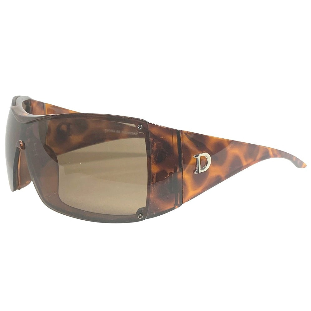 BOMBSHELL Y2K Shield SunglassesTortoise-Giant Vintage Eyewear