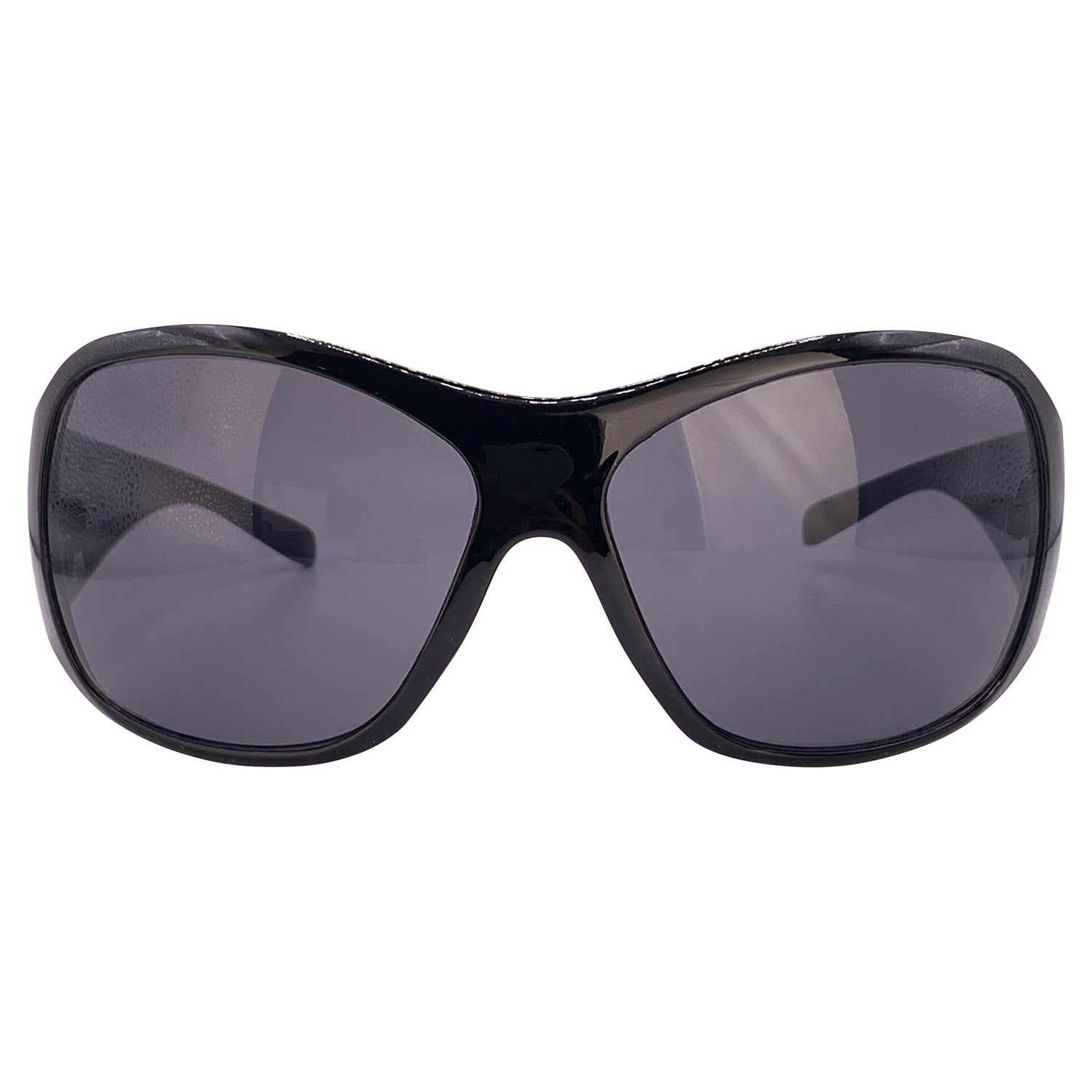 EXPENSIVE TASTE Oversized Shield SunglassesBlack/Super Dark-Giant Vintage Eyewear