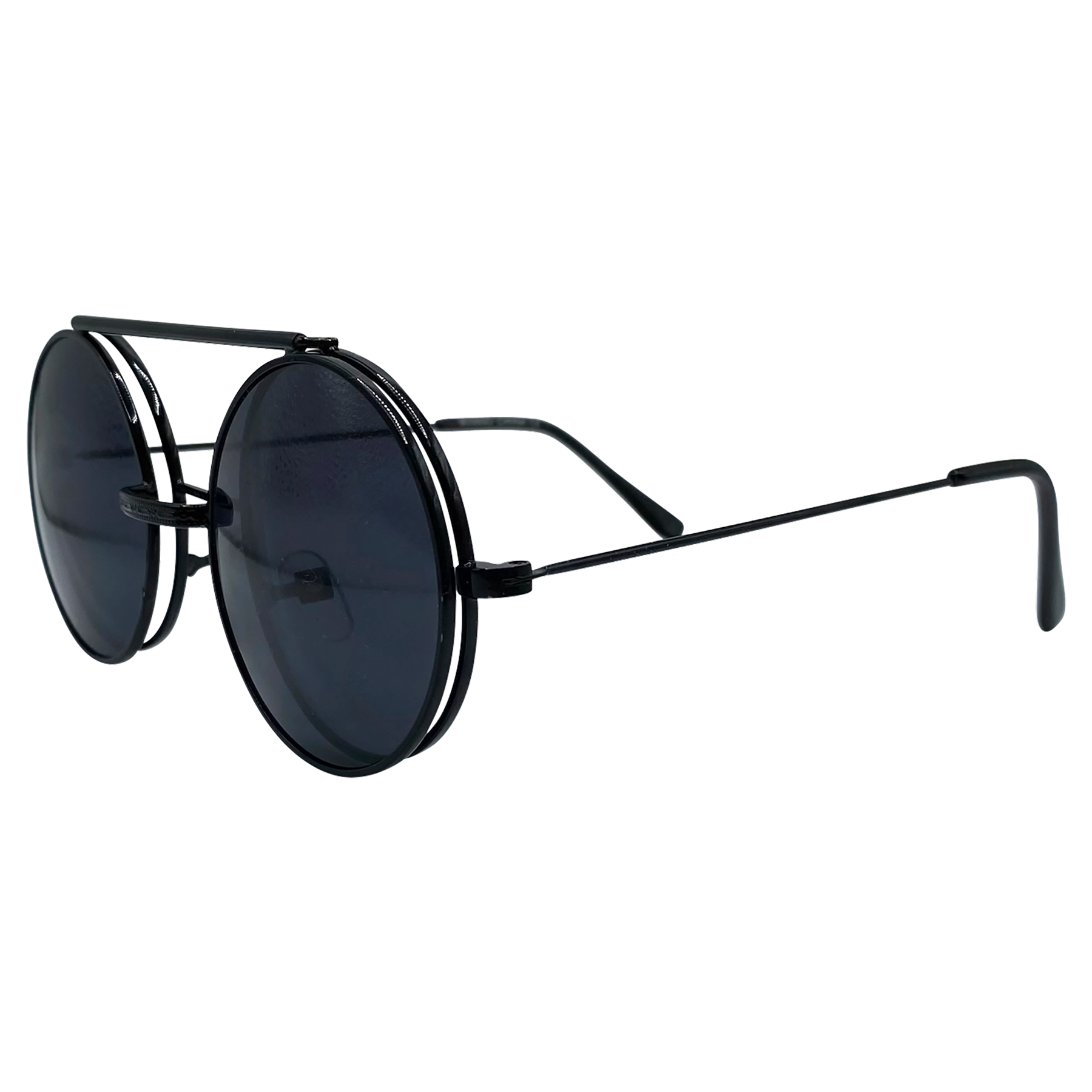 FLIP-POP Black/Super Dark 80s/90s Flip-Up Sunglasses