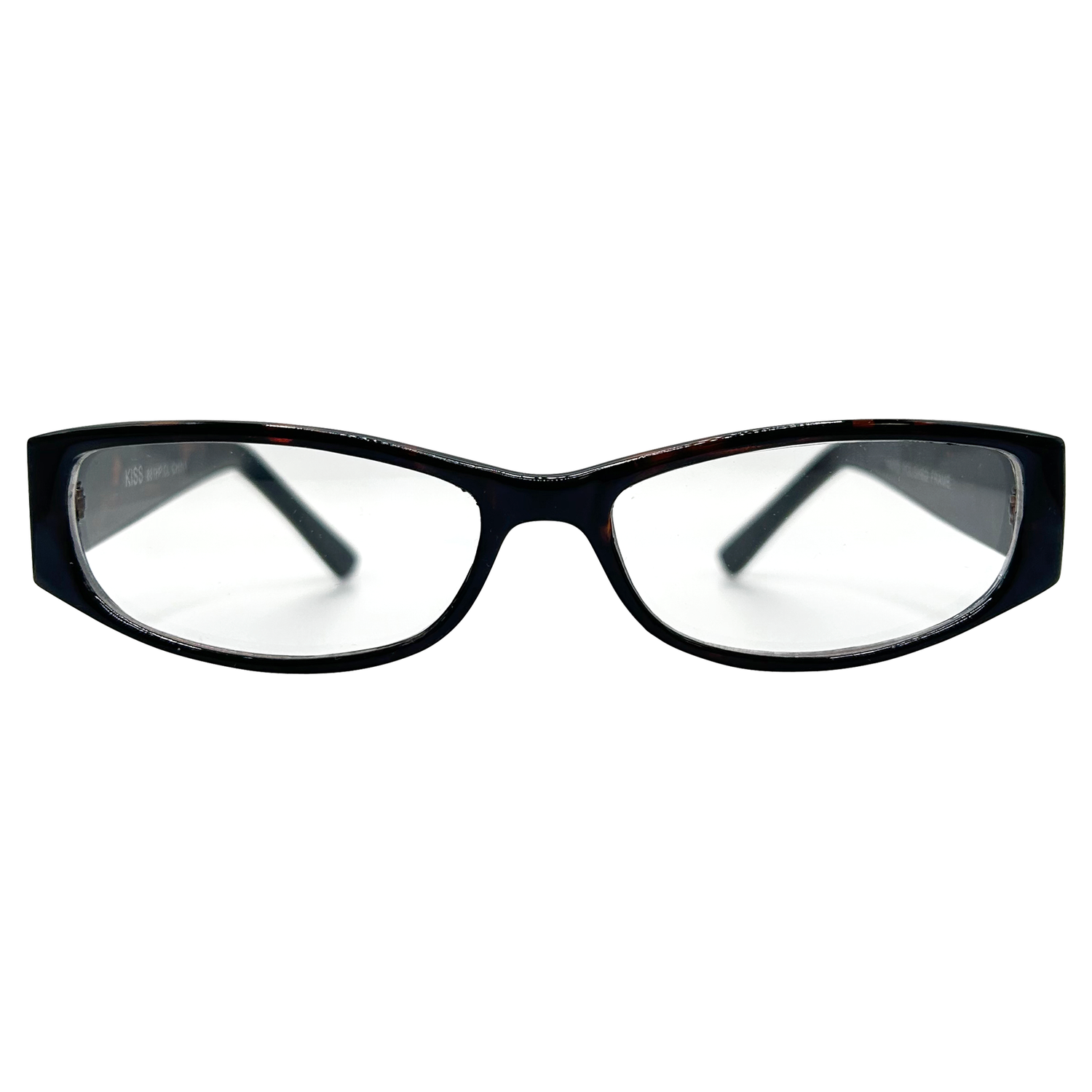 FRAGILE Small Clear Rectangular 90s Glasses-Giant Vintage Eyewear