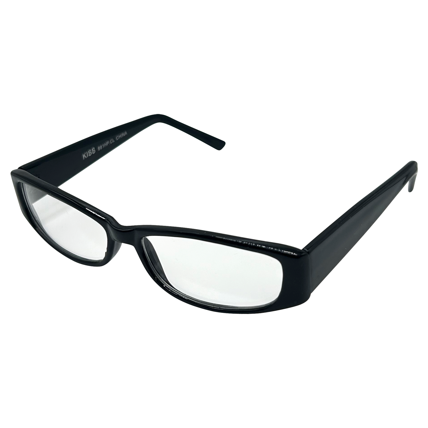 FRAGILE Small Clear Rectangular 90s GlassesBlack-Giant Vintage Eyewear