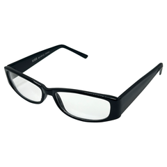FRAGILE Small Clear Rectangular 90s GlassesBlack-Giant Vintage Eyewear