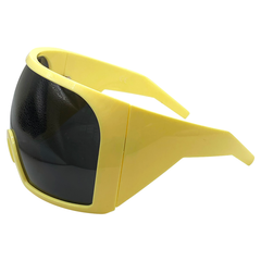 FROZE Oversized Futuristic Shield SunglassesYellow-Giant Vintage Eyewear