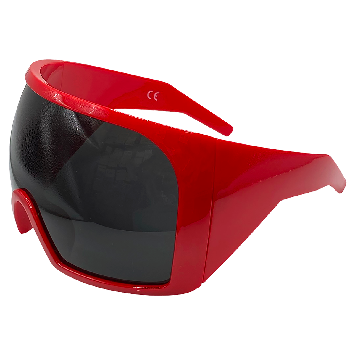 FROZE Oversized Futuristic Shield SunglassesRed-Giant Vintage Eyewear