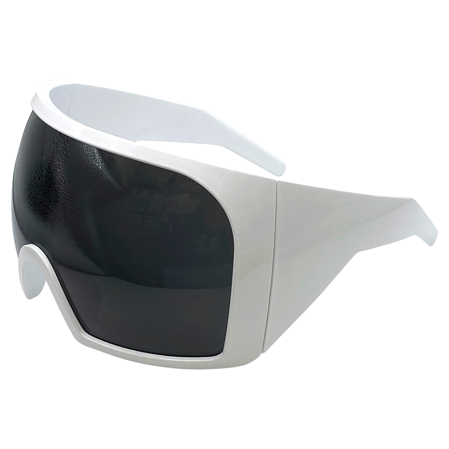 FROZE Oversized Futuristic Shield SunglassesWhite-Giant Vintage Eyewear