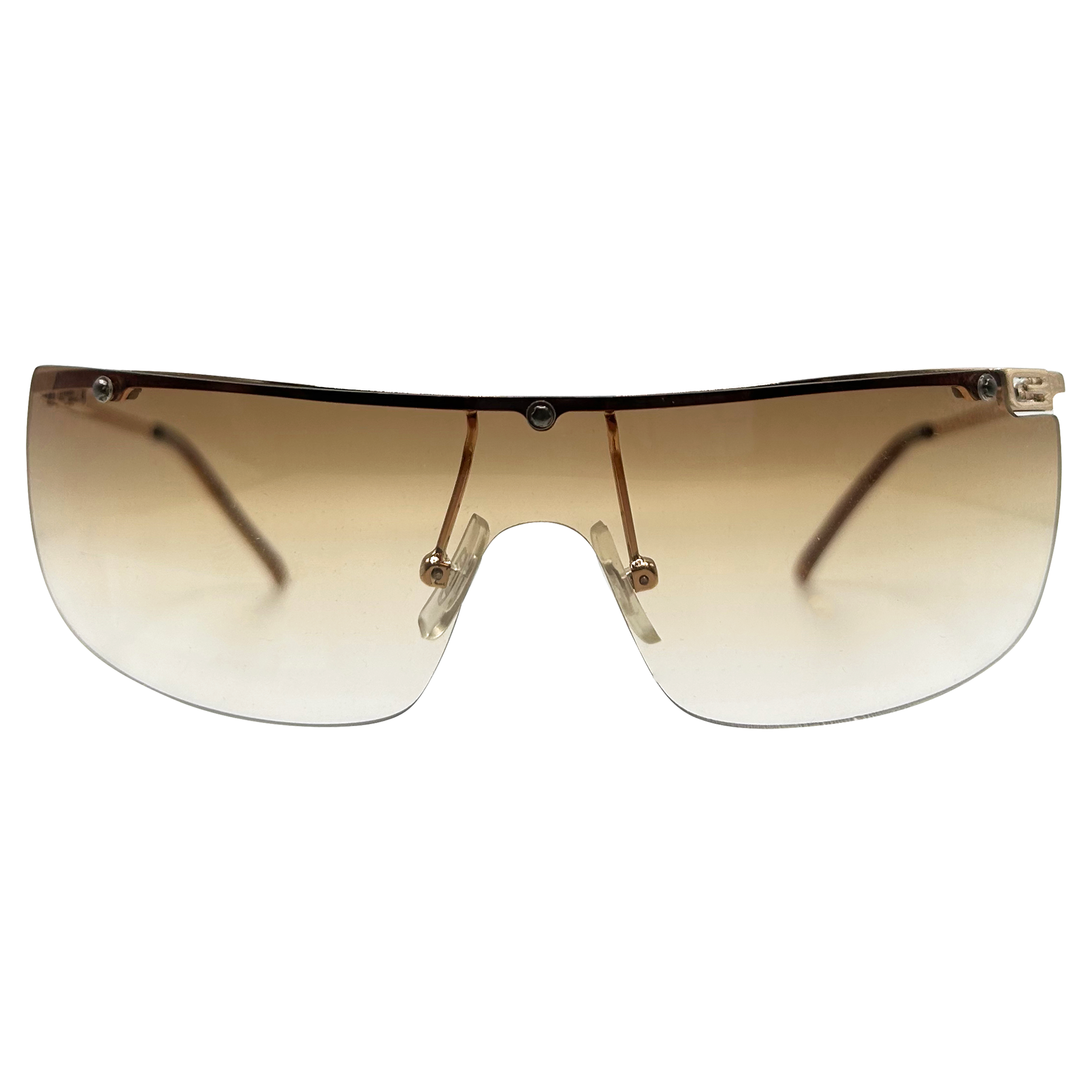 GiGi ALLEN Gold/Amber Y2k Rimless Sunglasses
