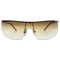 GiGi ALLEN Silver/Amber Y2k Rimless SunglassesSilver/Amber-Giant Vintage Eyewear