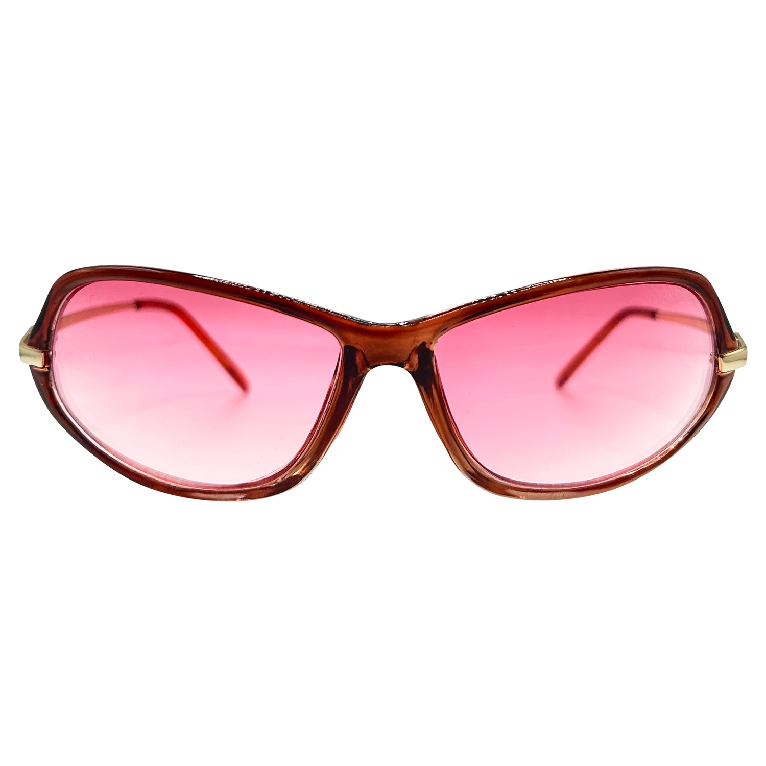 GINGER 90s SunglassesBrown Jelly/Pink-Giant Vintage Eyewear