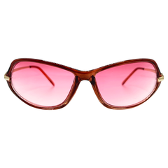 GINGER 90s SunglassesBrown Jelly/Pink-Giant Vintage Eyewear