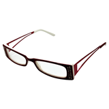 SOULLESS Small Clear Rectangular 90s GlassesRed White-Giant Vintage Eyewear