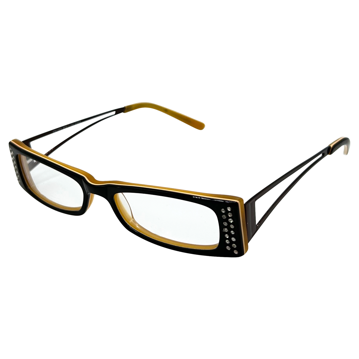 SOULLESS Small Clear Rectangular 90s GlassesBlack Brown-Giant Vintage Eyewear