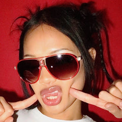 PARTY ROCK Neon Aviator Sunglasses-Giant Vintage Eyewear