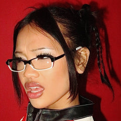 DON'T SPEAK Small Clear Rectangular 90s Vintage Glasses-Giant Vintage Eyewear