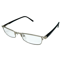 BLINDSIDED Small Clear Rectangular 90s GlassesSilver-Giant Vintage Eyewear