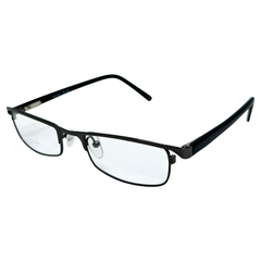 BLINDSIDED Small Clear Rectangular 90s GlassesGunmetal-Giant Vintage Eyewear