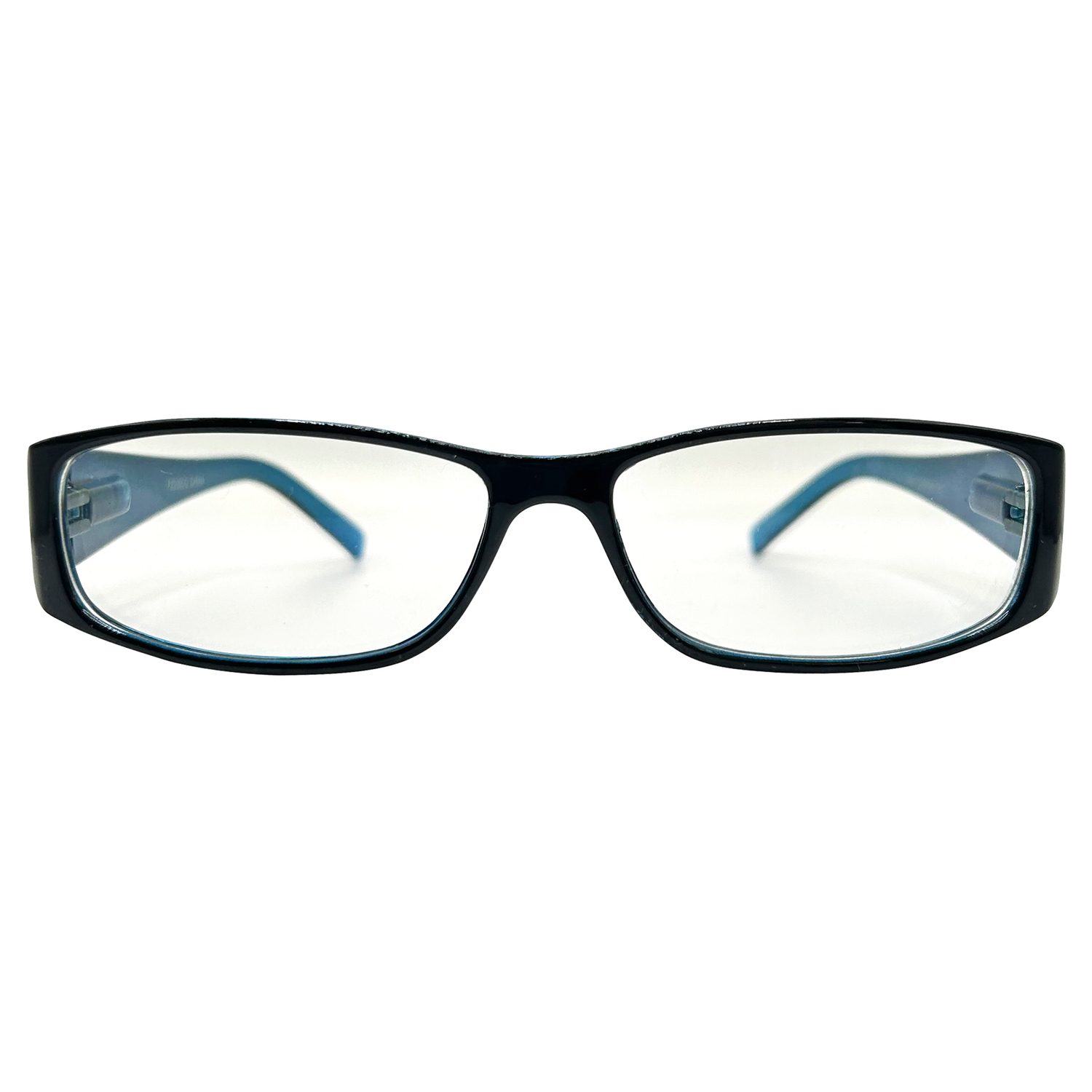 HI MY NAME IS Bayonetta-Style Clear GlassesBlack Blue/Clear-Giant Vintage Eyewear