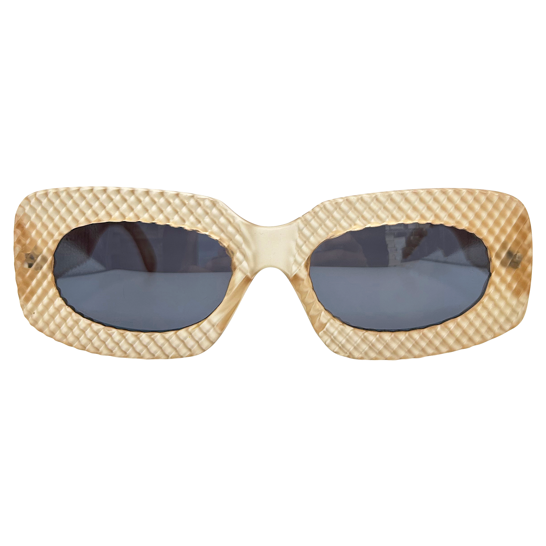 HONEYCOMB Tan Square 90s Sunglasses