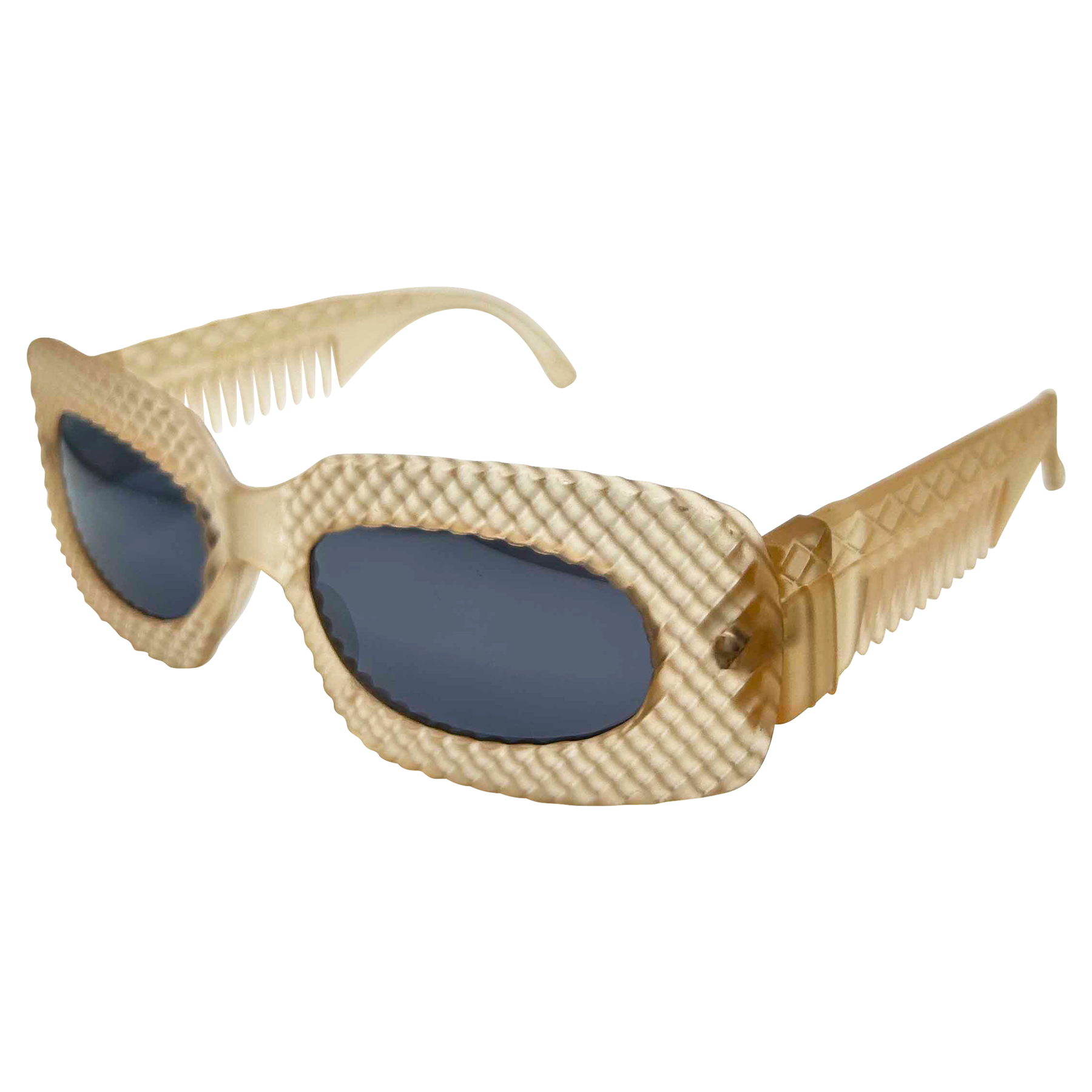 HONEYCOMB Tan Square 90s Sunglasses