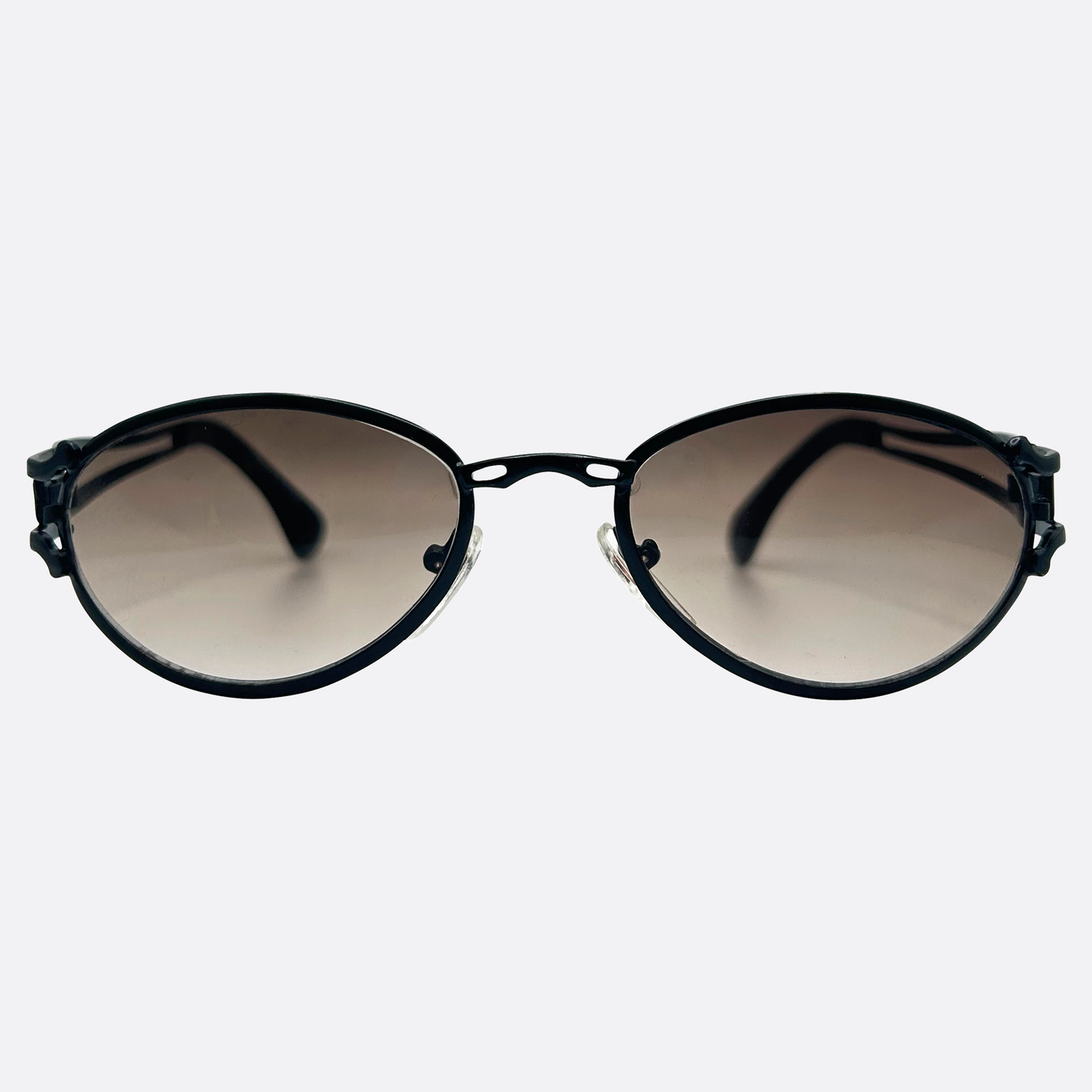 HUGO Oval Steampunk 90s Sunglasses | Luxe VintageBlack/Smoke-Giant Vintage Eyewear