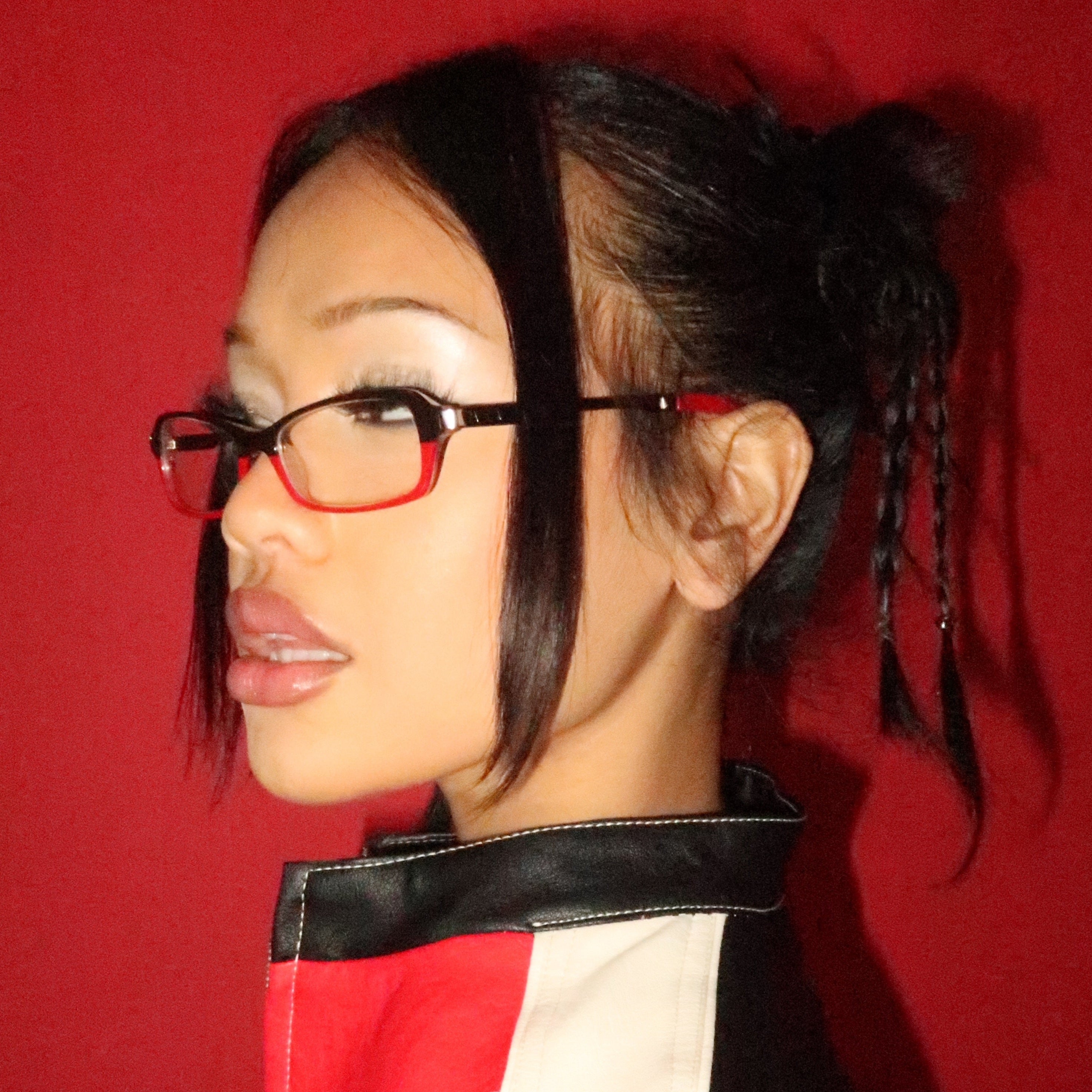 DON'T SPEAK Small Clear Rectangular 90s Vintage Glasses-Giant Vintage Eyewear