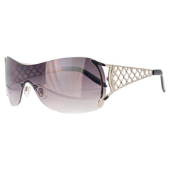 POPULAR Rimless Shield SunglassesSilver/Smoke-Giant Vintage Eyewear