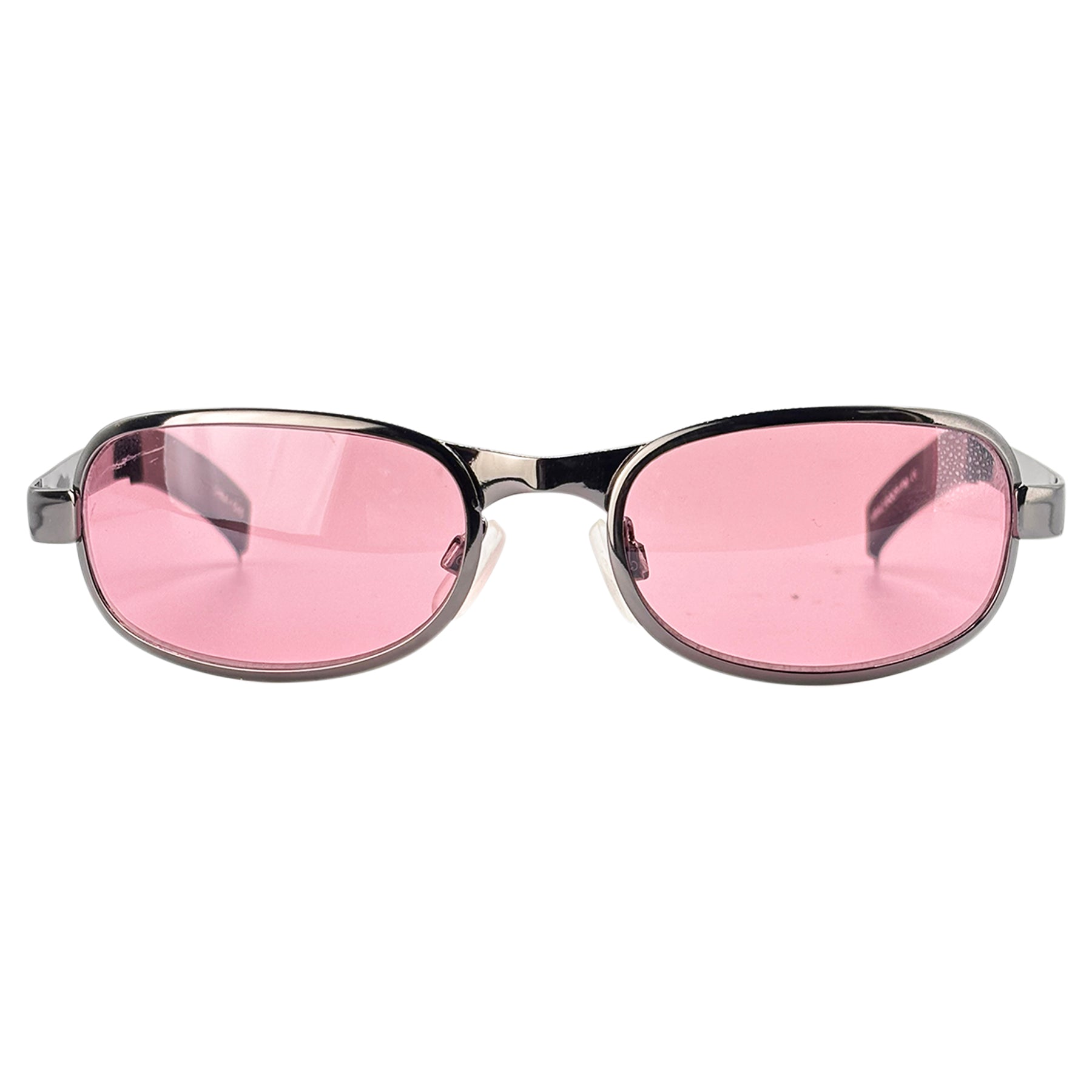 TWISTED 90's Metal Colorful Oval SunglassesPink-Giant Vintage Eyewear