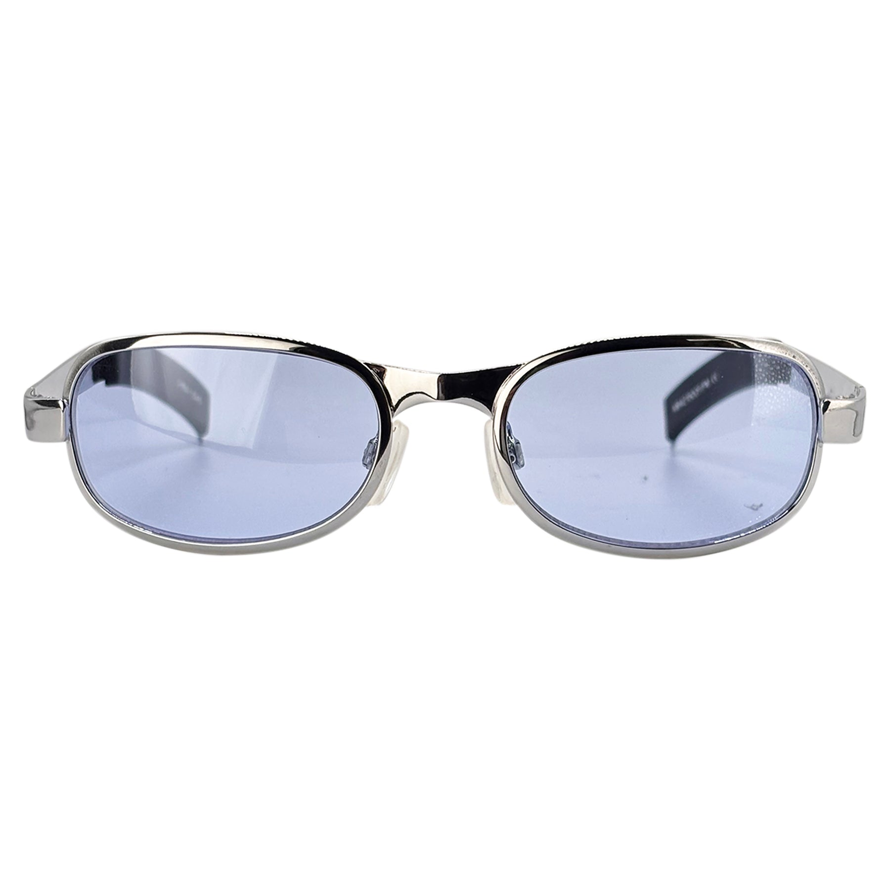 TWISTED 90's Metal Colorful Oval SunglassesSilver/Blue-Giant Vintage Eyewear