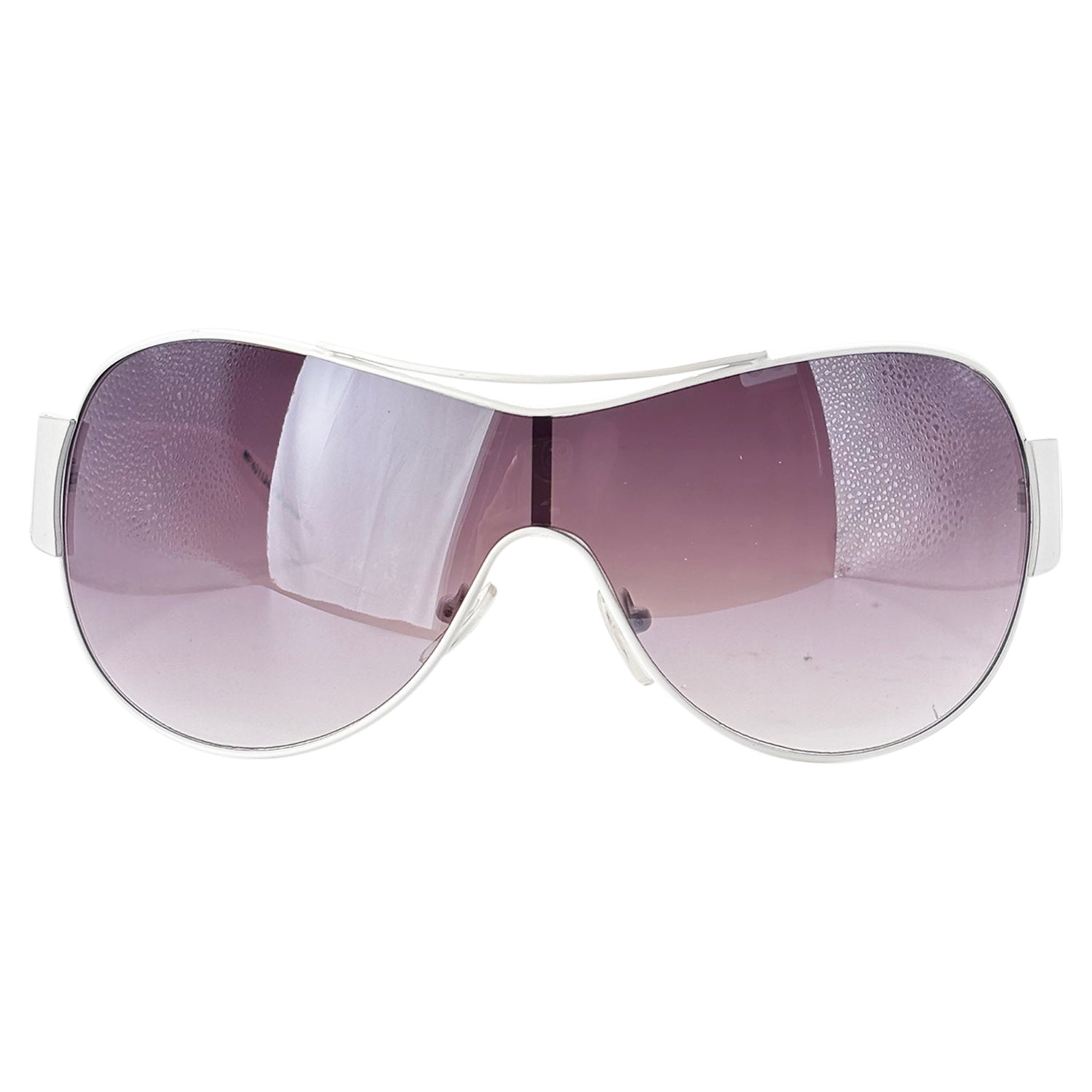 POPPIN Oversized Y2K Aviator ShieldWhite/Smoke-Giant Vintage Eyewear