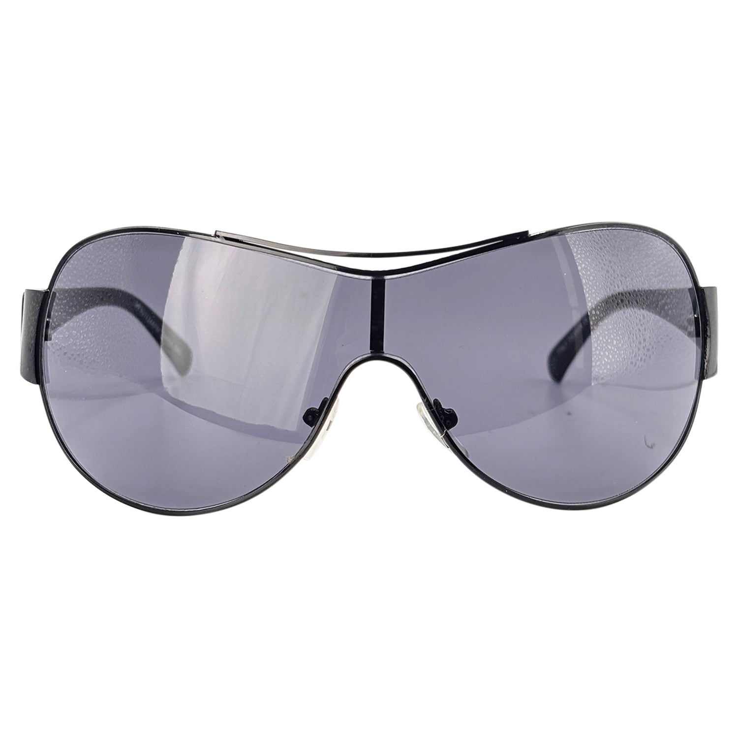 POPPIN Oversized Y2K Aviator ShieldBlack/Super Dark-Giant Vintage Eyewear