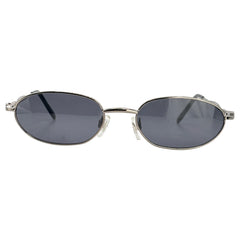 CINDY 90's Metal Oval SunglassesSilver/Smoke-Giant Vintage Eyewear