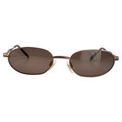 CINDY 90's Metal Oval SunglassesBrown/Brown-Giant Vintage Eyewear