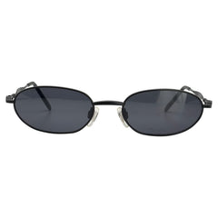 CINDY 90's Metal Oval SunglassesBlack/Super Dark-Giant Vintage Eyewear